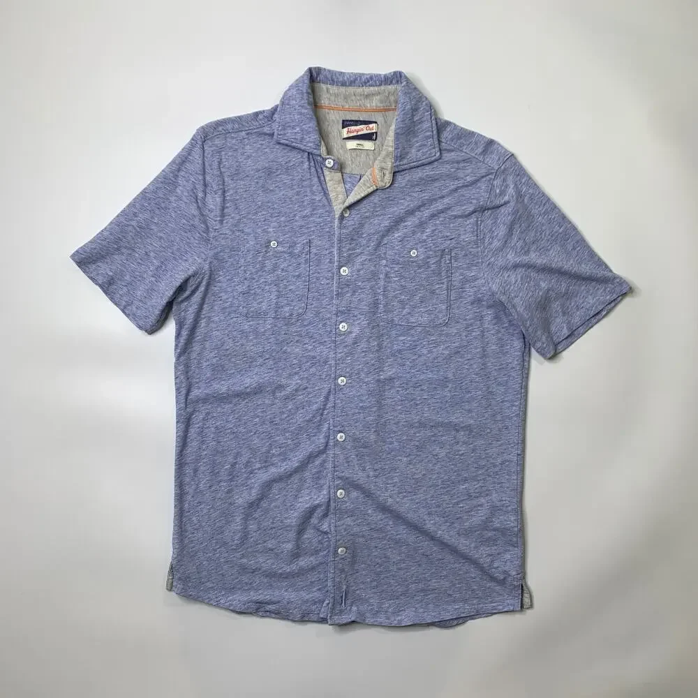 Johnnie-O Shirt Mens S Small Blue Hangin Out Short Sleeve Cotton Lyocell Blend